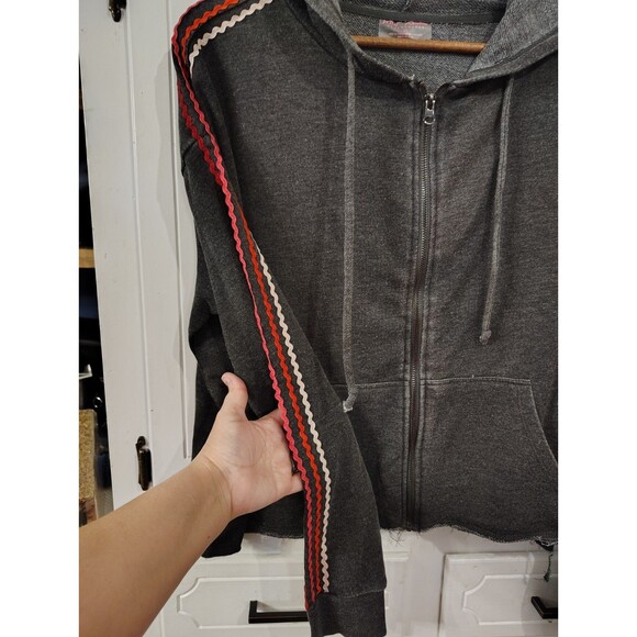 Betsy Johnson Jacket Womens XL Gray Hooded Full Zip Performance Embroidered - Picture 3 of 8